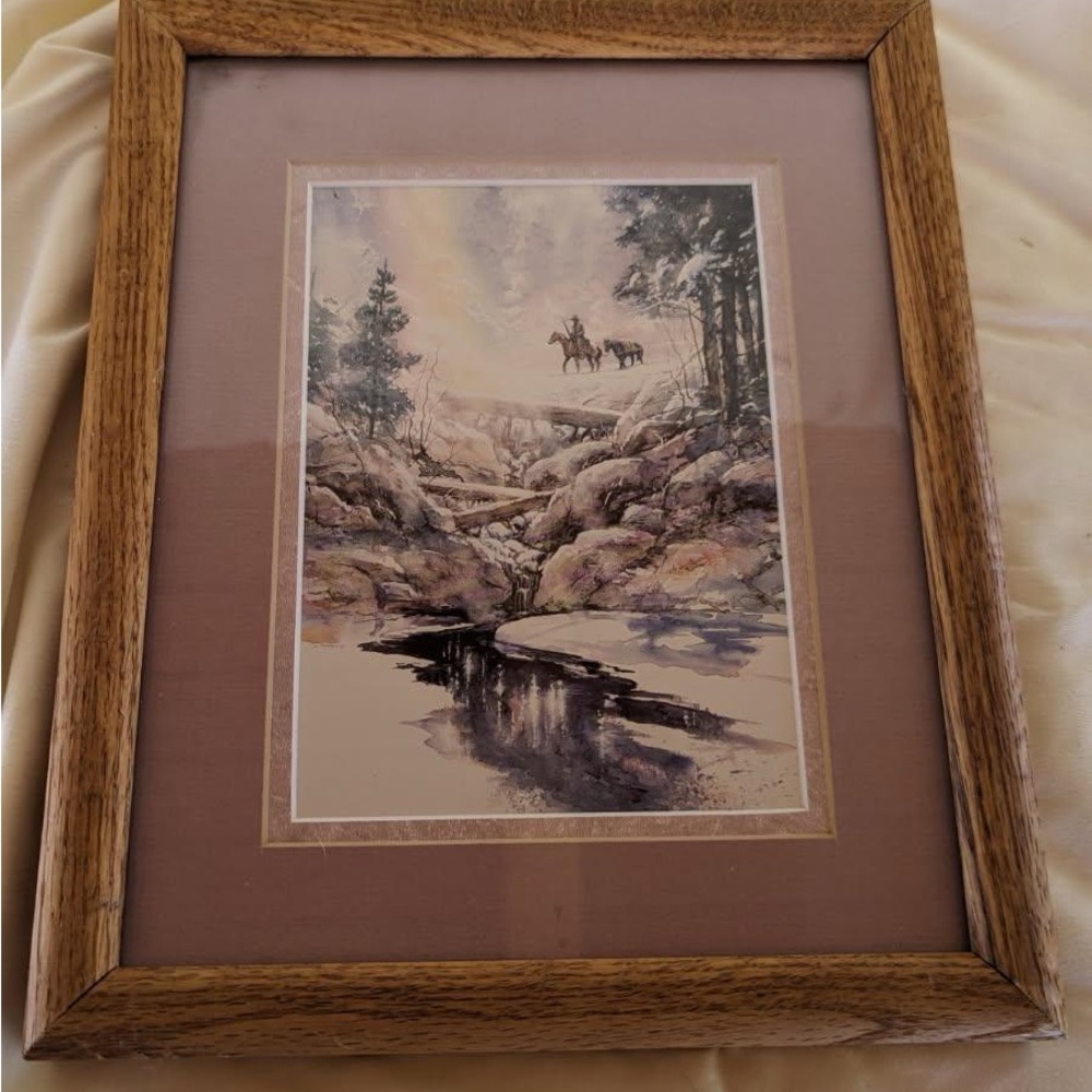 Rustic Landscape Framed Winter Scene Pack en Art Print